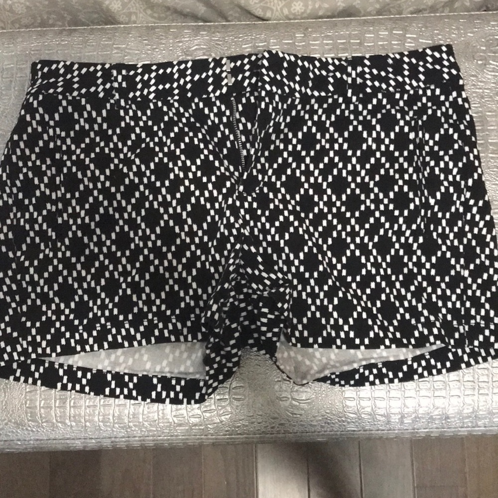 Black Patterned Shorts